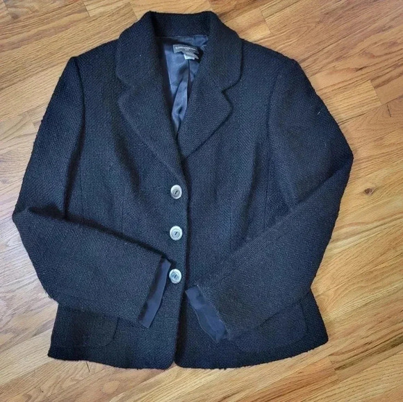 Banana Republic Black Tweed Wool Fully Lined Minimalist Career Wear Suit(12/14) - Picture 7 of 14
